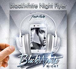 音乐派对传单模板：BlackWhite Night Flyer